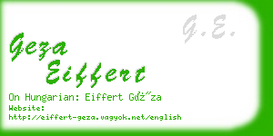 geza eiffert business card